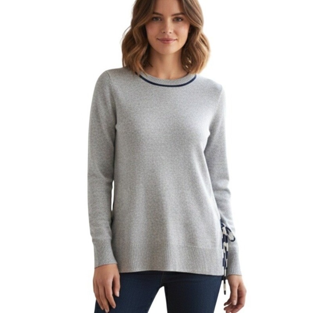 J Crew Womens Merino Wool Sweater Size Small Gray Soft‎ Pullover Preppy Classic